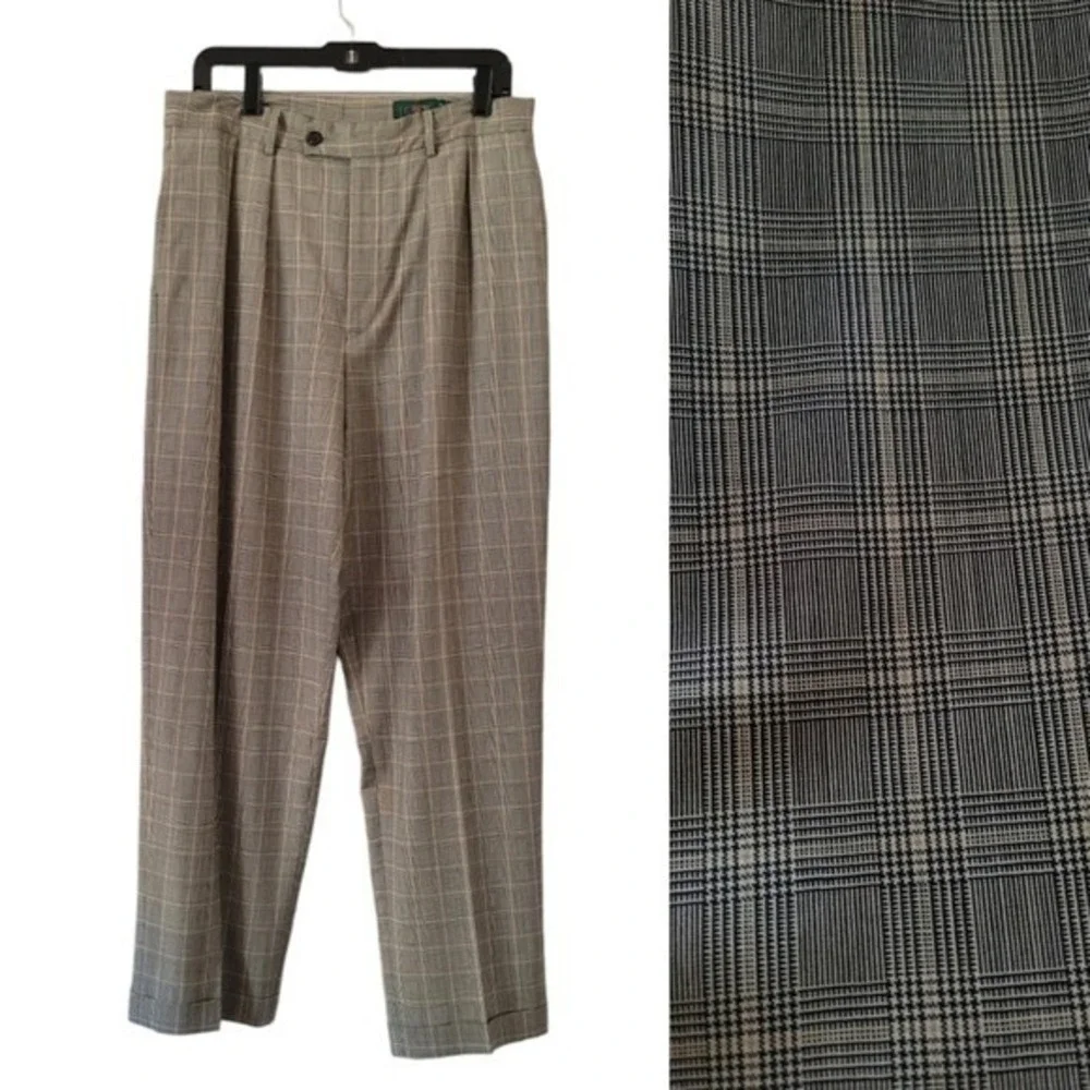 J.‎ Crew Vintage 90's Plaid Wool Pleated Trousers
